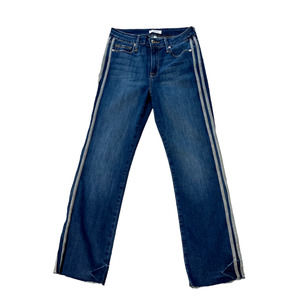 Good American 6/28 Straight Athletic Stripe Denim Jeans